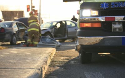 Car accident and EMS workers arriving car accident law firm Picture