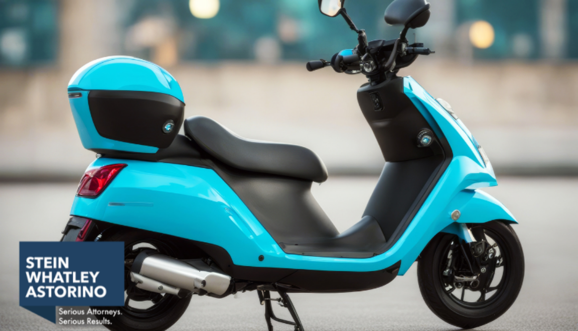 Turquoise moped