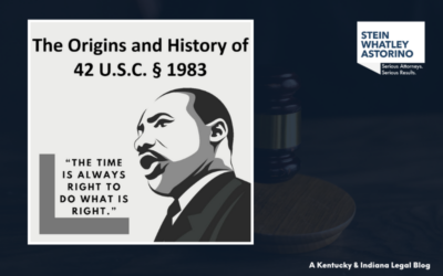 Stein Whatley Astorino, PLLC illustration of Martin Luther King with text saying, "The Origins and History of 42 U.S.C. § 1983. The Time is Always Right to do What is Right."